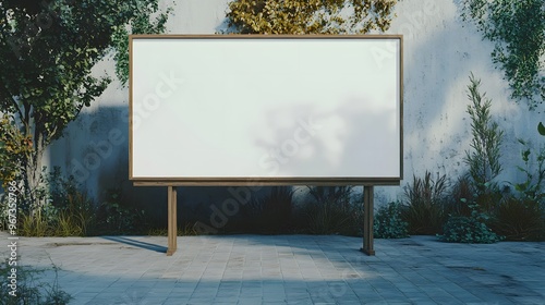 puplic space advertisement board as empty blank white signboard with copy space area