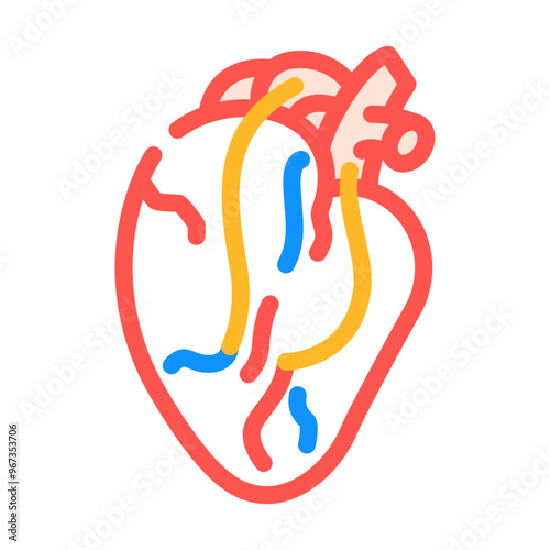 heart bypass surgery color icon vector. heart bypass surgery sign. isolated symbol illustration