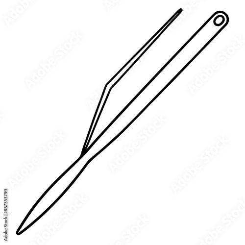 tweezers outline coloring book page line art illustration digital drawing