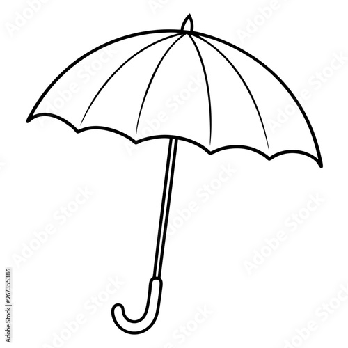 umbrella outline coloring book page line art illustration digital drawing photo