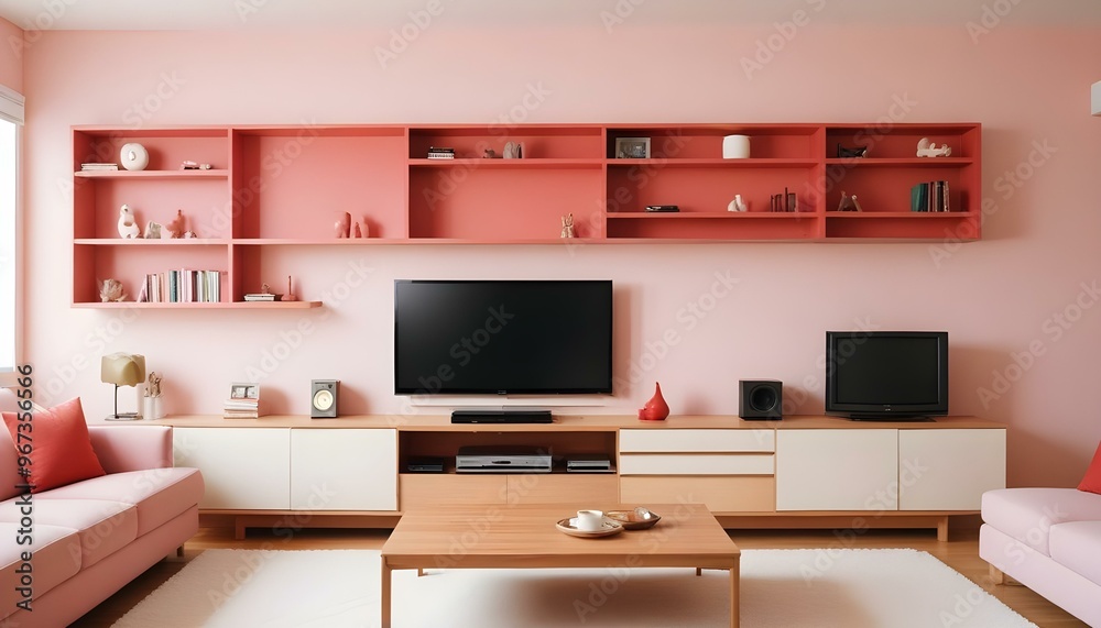 Photo modern style interior room 3d illustration Interior frame living room with colorful white sofa,led with blank frame Photo modern style interior room 3d illustration Interior frame living room with colorful white sofa,led with blank frame