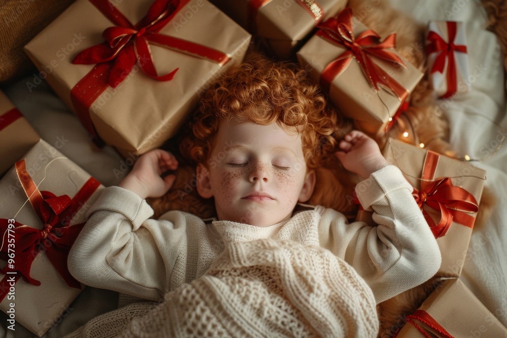 Close-up of dreaming boy's gentle face peaceful and angelic. Comfort and repose depicted calm expression of slumbering child. Slumber symbol of tranquility and untroubled imagination. Close-up of dreaming boy's gentle face peaceful and angelic. Comfort and repose depicted calm expression of slumbering child. Slumber symbol of tranquility and untroubled imagination.