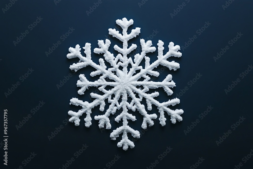 A White Snowflake on a Deep Blue Background A White Snowflake on a Deep Blue Background