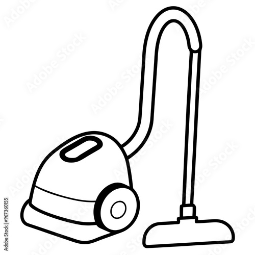 vacuum cleaner outline coloring book page line art illustration digital drawing