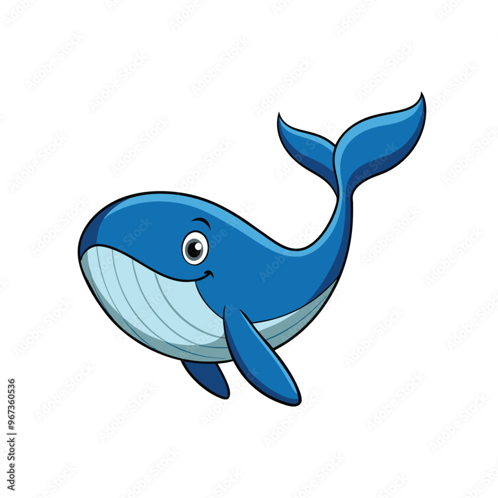 a cartoon blue whale with a big smile on its face against a white background. a cartoon blue whale with a big smile on its face against a white background.