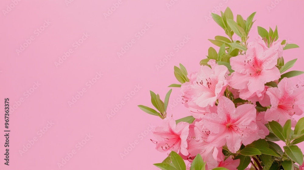 Pink Azalea Flowers on a Pink Background Pink Azalea Flowers on a Pink Background