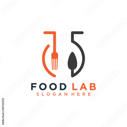 Food lab logo vector icon design illustration template