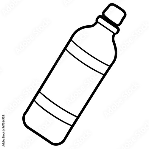 water bottle outline coloring book page line art illustration digital drawing