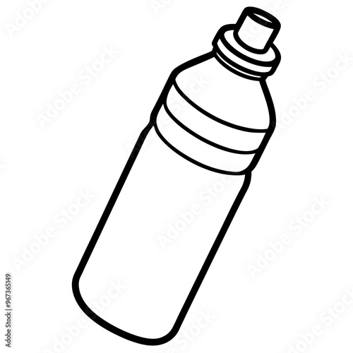water bottle outline coloring book page line art illustration digital drawing