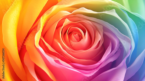 Rainbow rose on blur background , Shallow depth of field , rainbow rose texture as very nice color background , multicolored flowers, roses symbol of love
