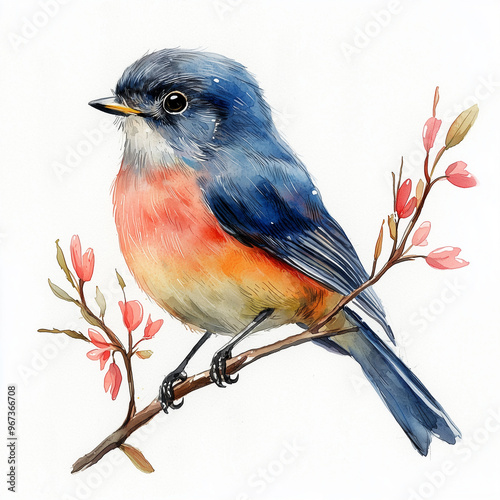 A little bird perched on a ...
