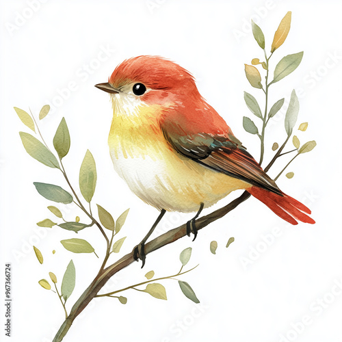 A little bird perched on a ...