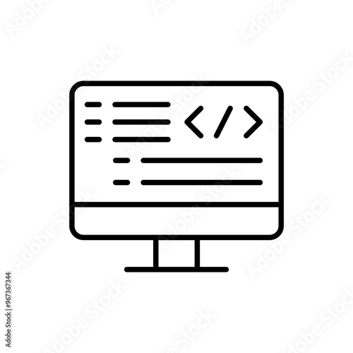 Software engineering outline icons, minimalist vector illustration ,simple transparent graphic element .Isolated on white background