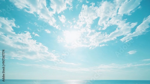 Blue sky cloud gradient light white background. Beauty dummer clear cloudy in sunshine calm bright winter air bacground. environment day horizon skyline view spring