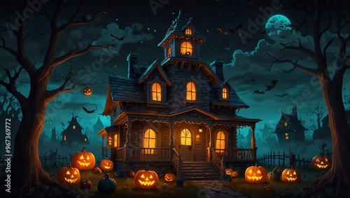 halloween night scene