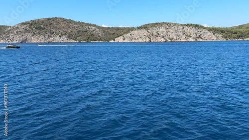 Croatian Adriatic sea coastline from ferry