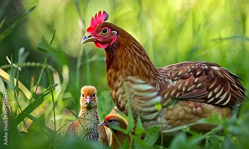 Mother Hen and Her Chicks