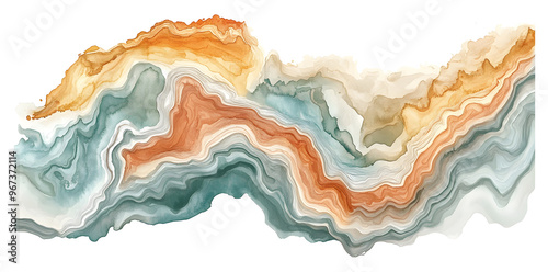 Vintage watercolor map abstract isolated on white background 