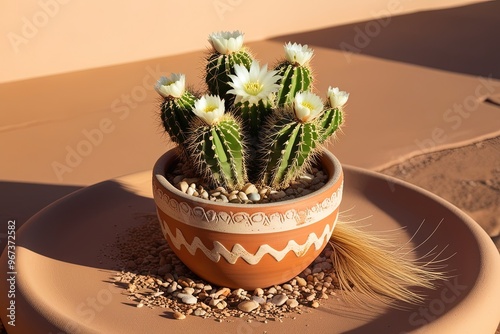 A vibrant image of a prickly yet picturesque Kaktus Meksiko, also known as Mexican Cactus, photo