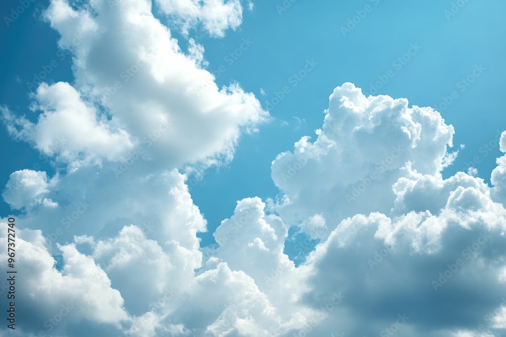 Fluffy white clouds against a bright blue sky. Fluffy white clouds against a bright blue sky.