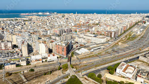 Photography Aerial view of the outskirts of Bari, Italy.