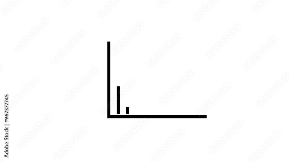 Rising Chart with Black Trend Line on White Background Animation Rising Chart with Black Trend Line on White Background Animation