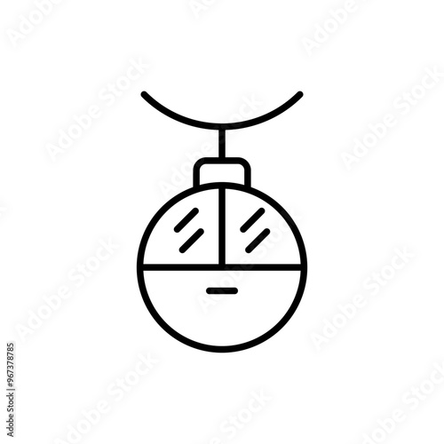 Cable car outline icons, minimalist vector illustration ,simple transparent graphic element .Isolated on white background