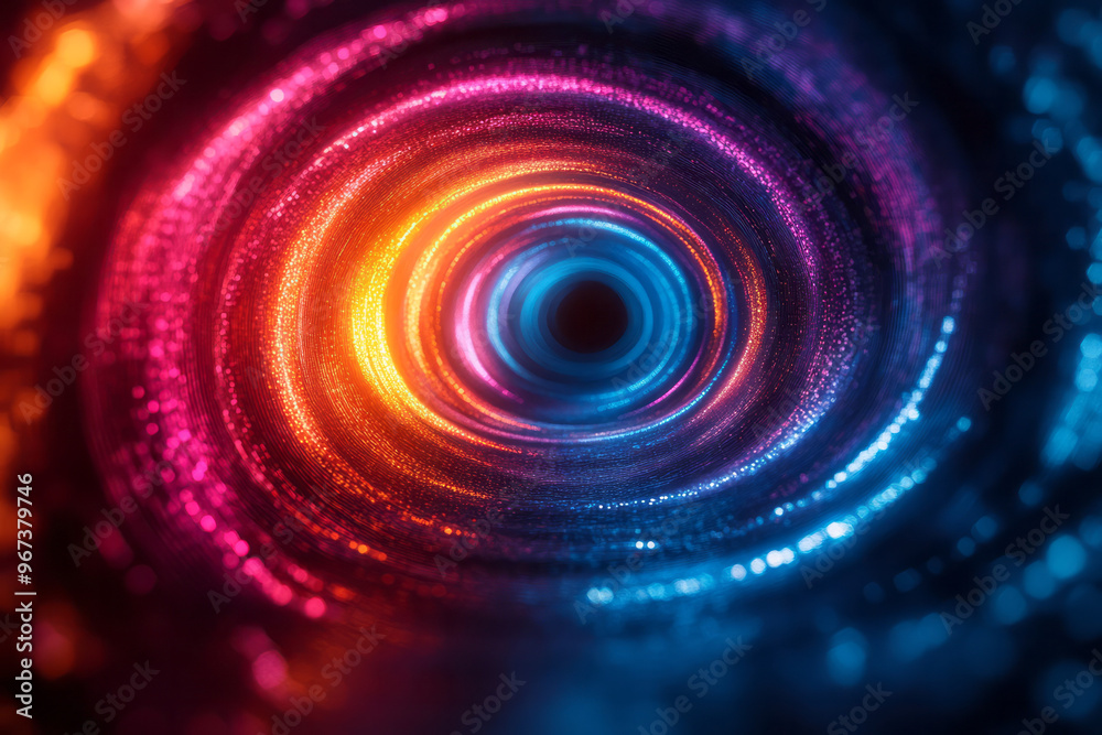 A circular digital aurora that appears to pulse, A circular digital aurora that appears to pulse,
