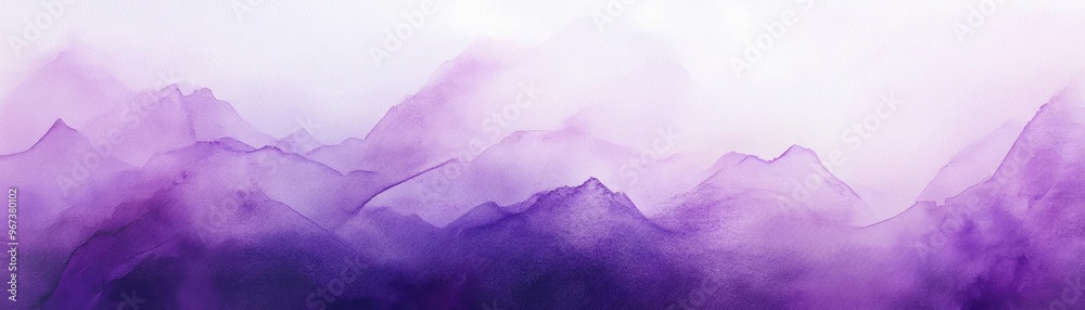 Serene watercolor landscape featuring soft purple mountains against a gentle pastel sky, perfect for calming design projects. Serene watercolor landscape featuring soft purple mountains against a gentle pastel sky, perfect for calming design projects.