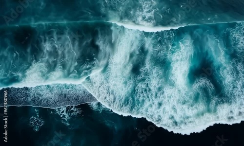 Aerial View of Ocean Waves