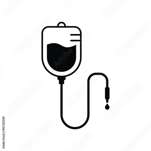 Infuse black and white flat vector icon design. Infuse symbol and clip art design