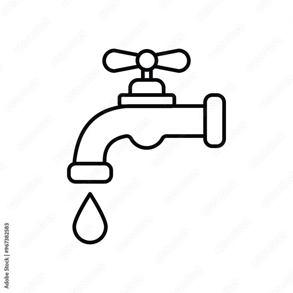 Tap water black and white flat vector icon design. Tap water glyph design Tap water black and white flat vector icon design. Tap water glyph design