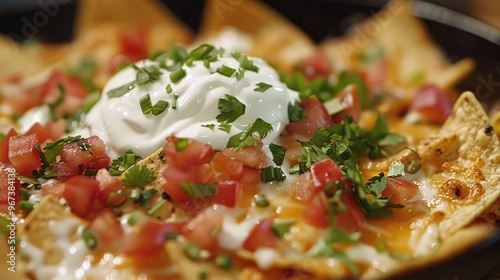 Cheesy Nachos with Sour Cream