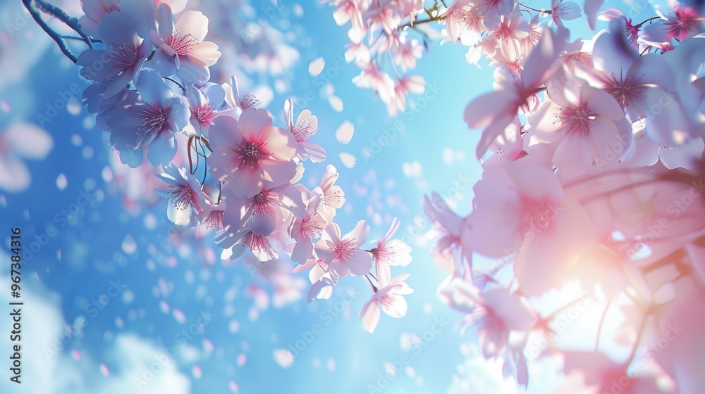 Cherry Blossom in Sunlit Blue Sky Cherry Blossom in Sunlit Blue Sky