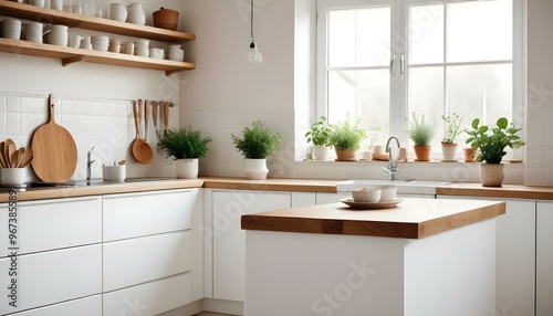 Beautiful shot of a modern house kitchen 