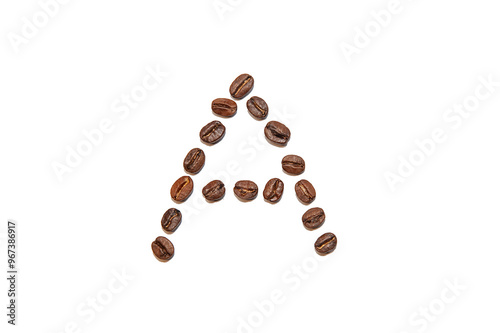 brown coffee bean letter A