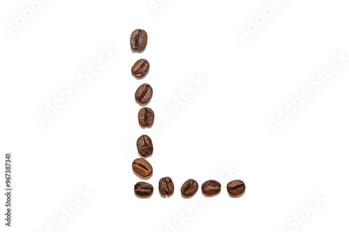 brown coffee bean letter L