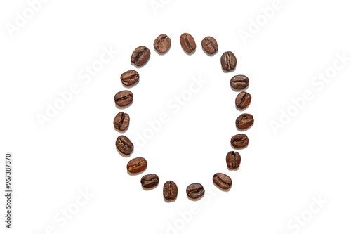 brown coffee bean letter O