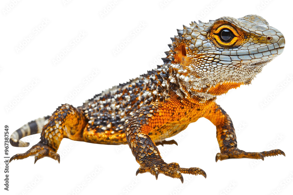 Obraz premium green lizard isolated on transparent background
