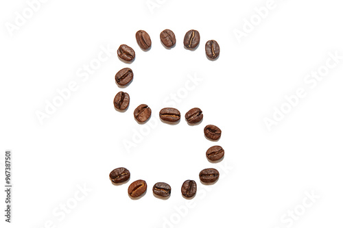 brown coffee bean letter S