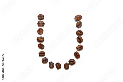 brown coffee bean letter U