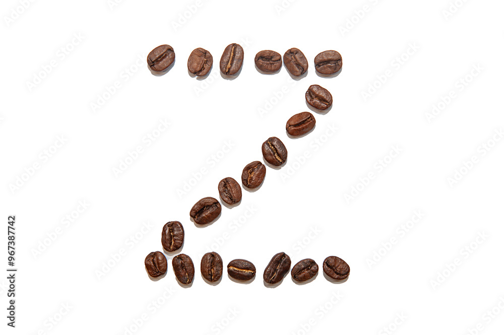 brown coffee bean letter Z brown coffee bean letter Z