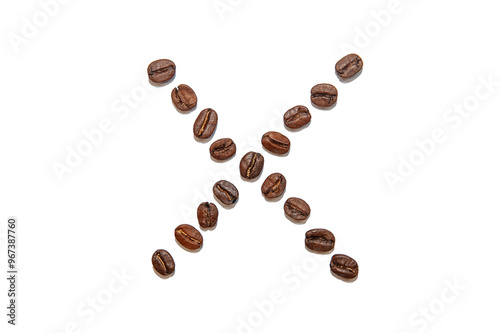 brown coffee bean letter X
