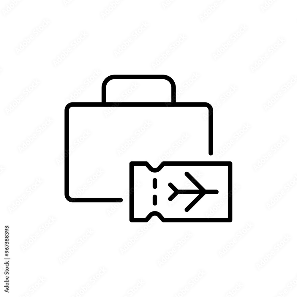 Flight ticket ticket outline icons, minimalist vector illustration ,simple transparent graphic element .Isolated on white background Flight ticket ticket outline icons, minimalist vector illustration ,simple transparent graphic element .Isolated on white background