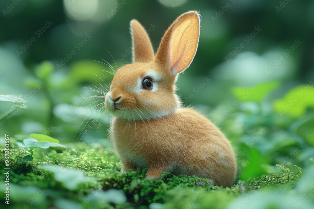 A copper rabbit with onyx eyes,