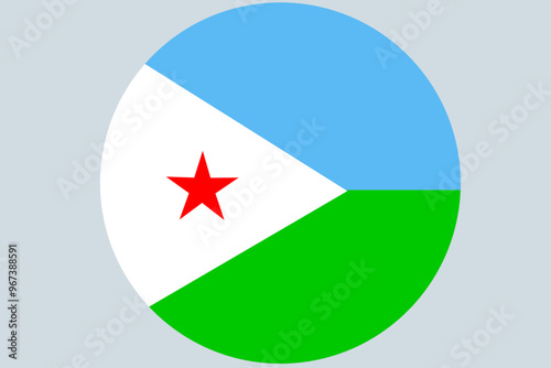 flag of Djibouti in the form of a round icon.eps photo