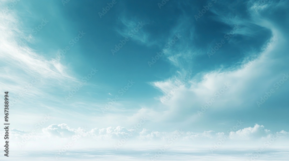 Obraz premium Blue sky cloud gradient light white background. Beauty dummer clear cloudy in sunshine calm bright winter air bacground. environment day horizon skyline view spring