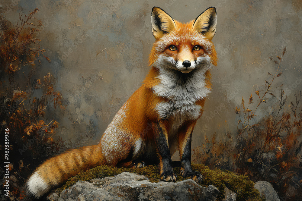 Fototapeta premium A copper fox with emerald eyes,