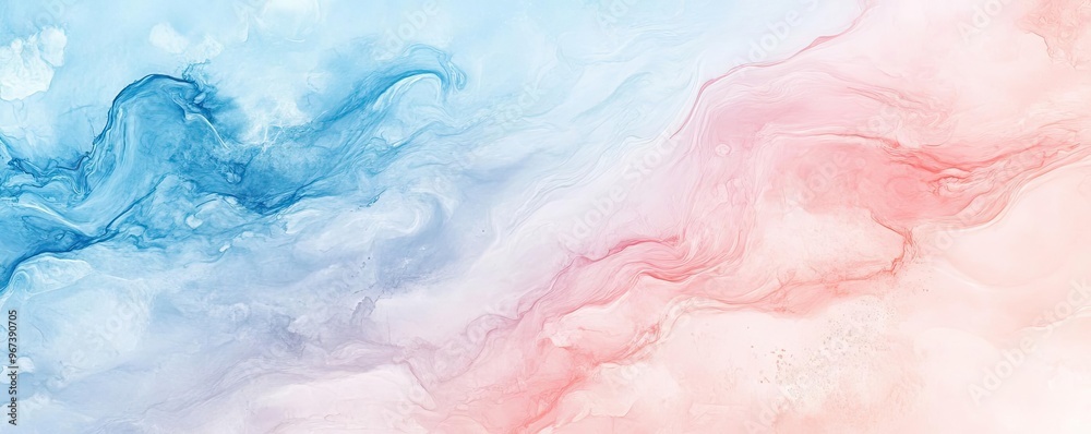 Fototapeta premium Soft and elegant abstract background featuring gentle swirls of blue and pink hues, perfect for artistic designs and creative projects.