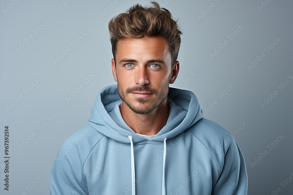 Fototapeta premium Portrait of smiling guy in white background